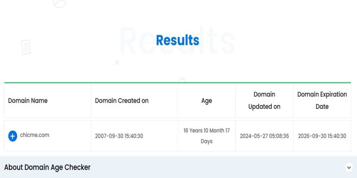 chicme domain age