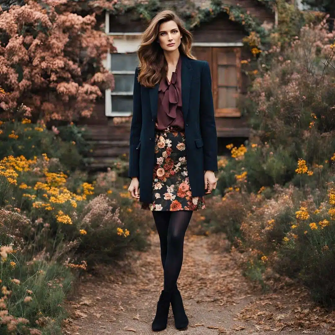 Dark Florals and a Blazer