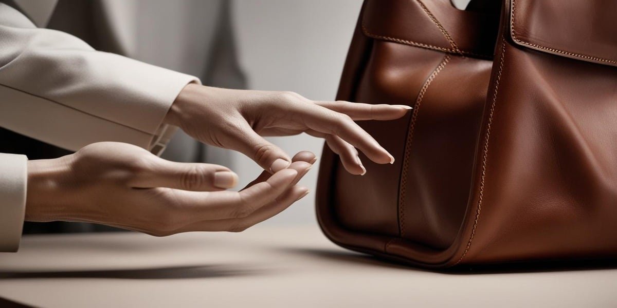 clean your hands before handling handbag leather