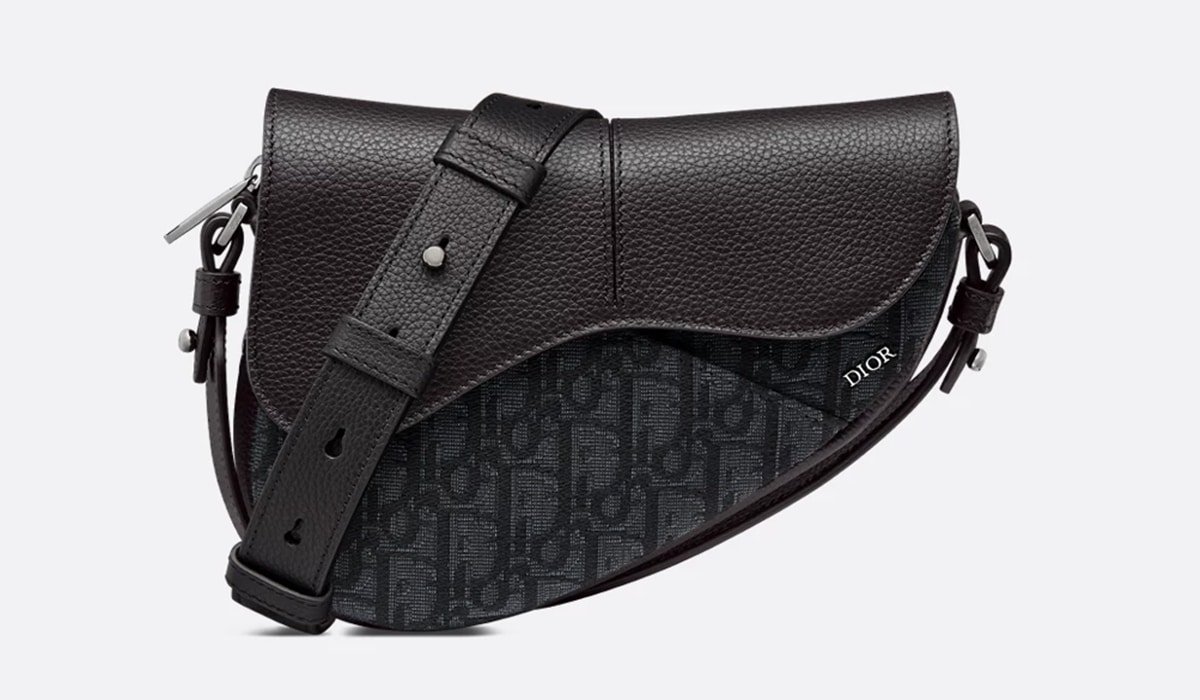 Black Dior Oblique Jacquard and Black Grained Calfskin