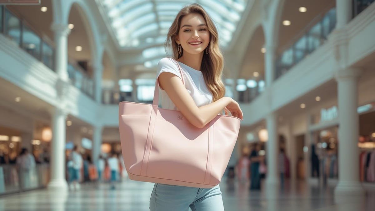 pink tote bag