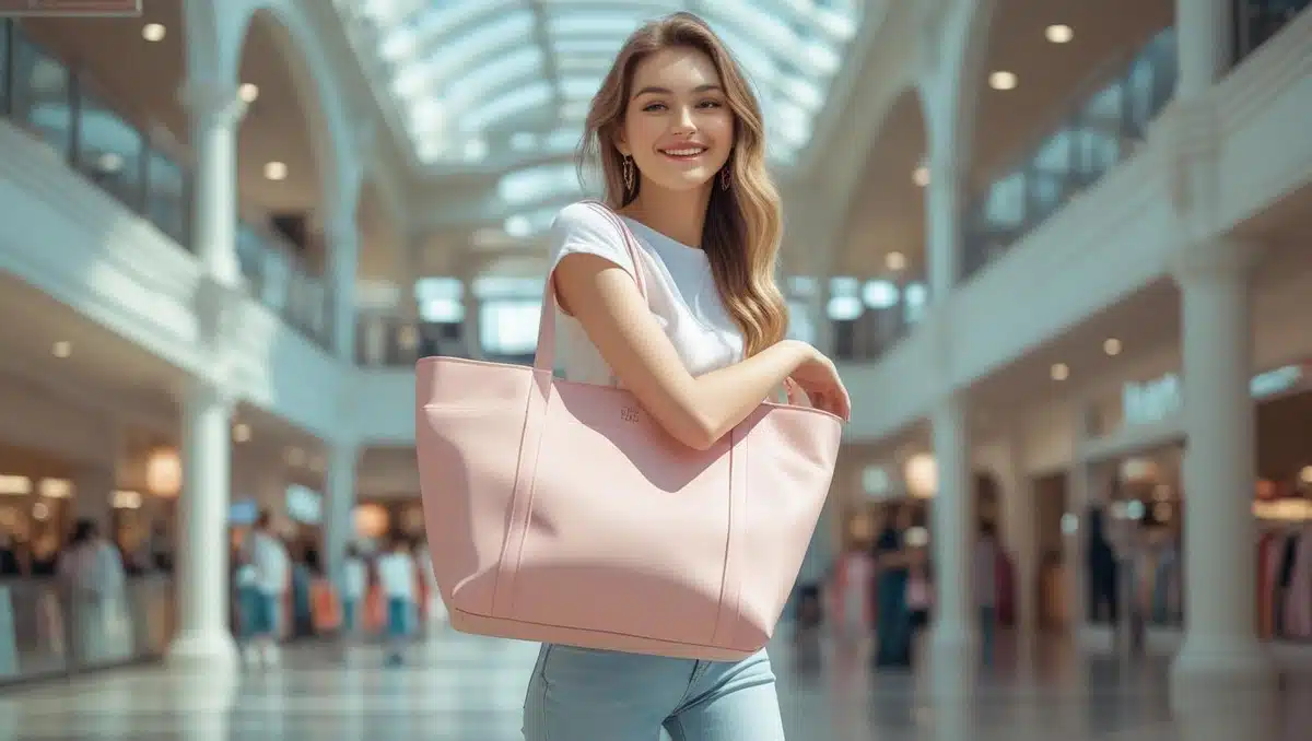pink tote bag