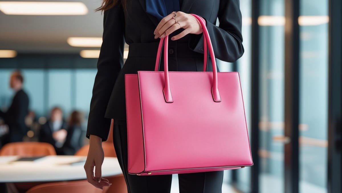pink tote bag