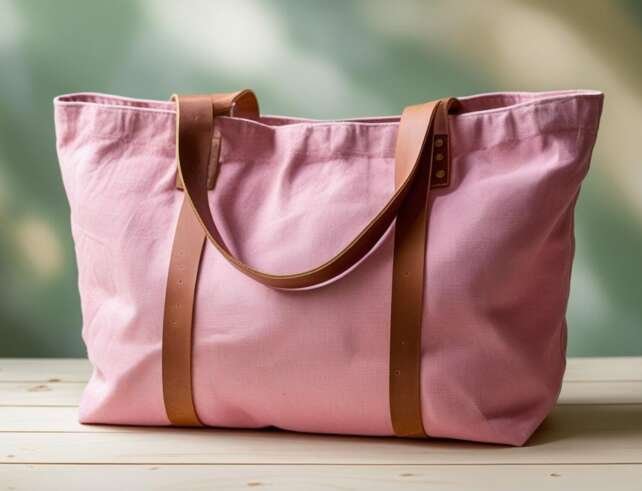 pink tote bag