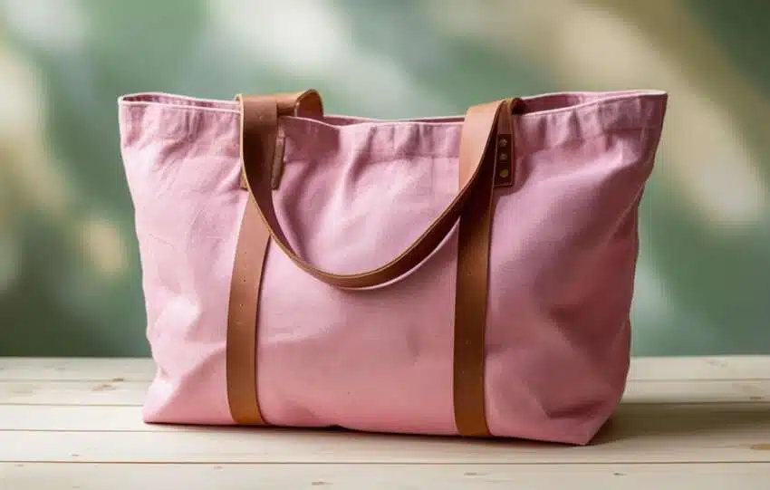 pink tote bag