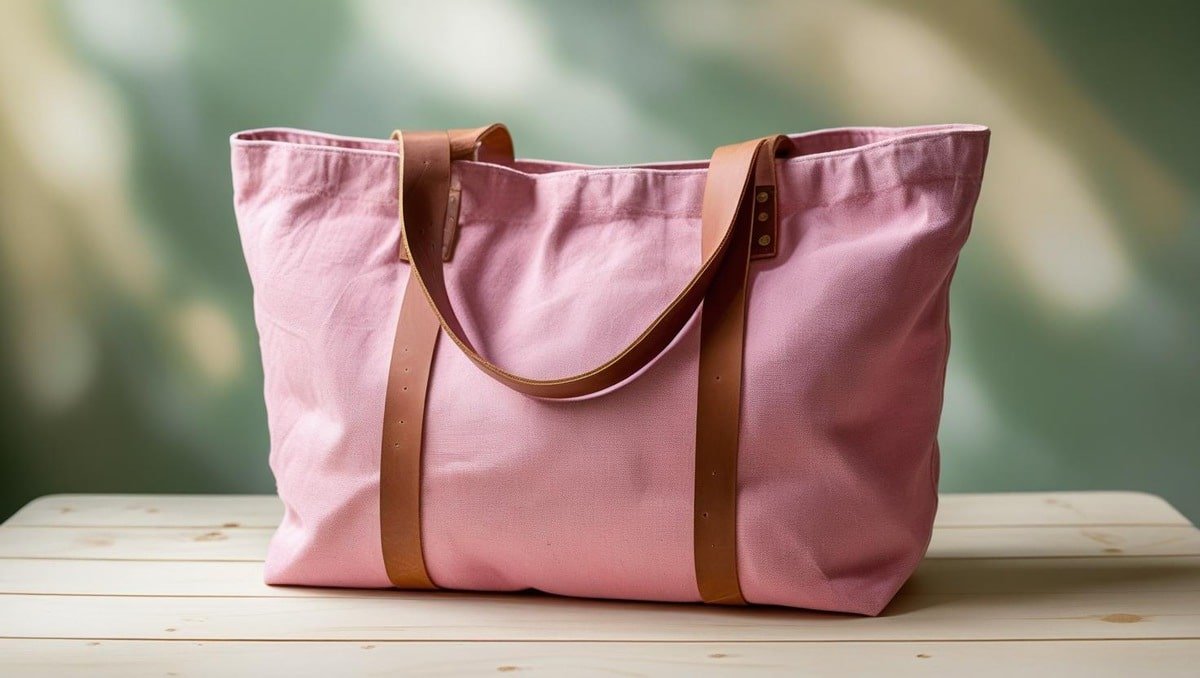 pink tote bag