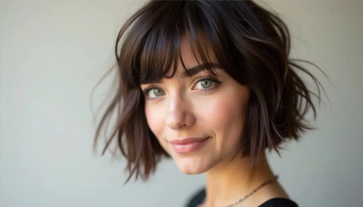 Jaw-Length Razored Choppy Bob with a Fringe