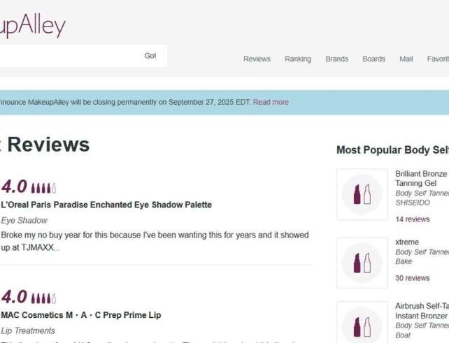 Makeup Alley Shuts Down