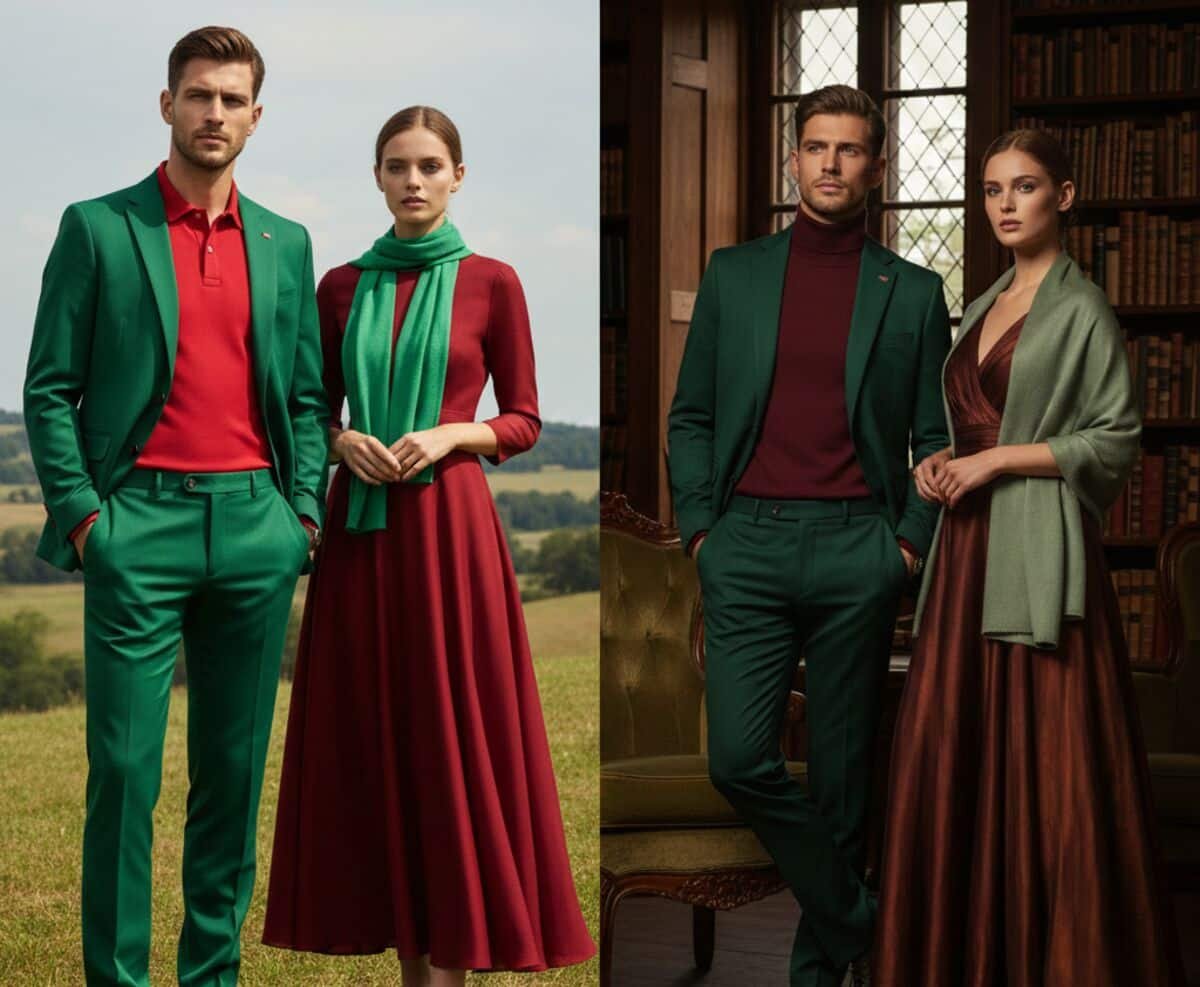 couple wearing Wear Red in christmas