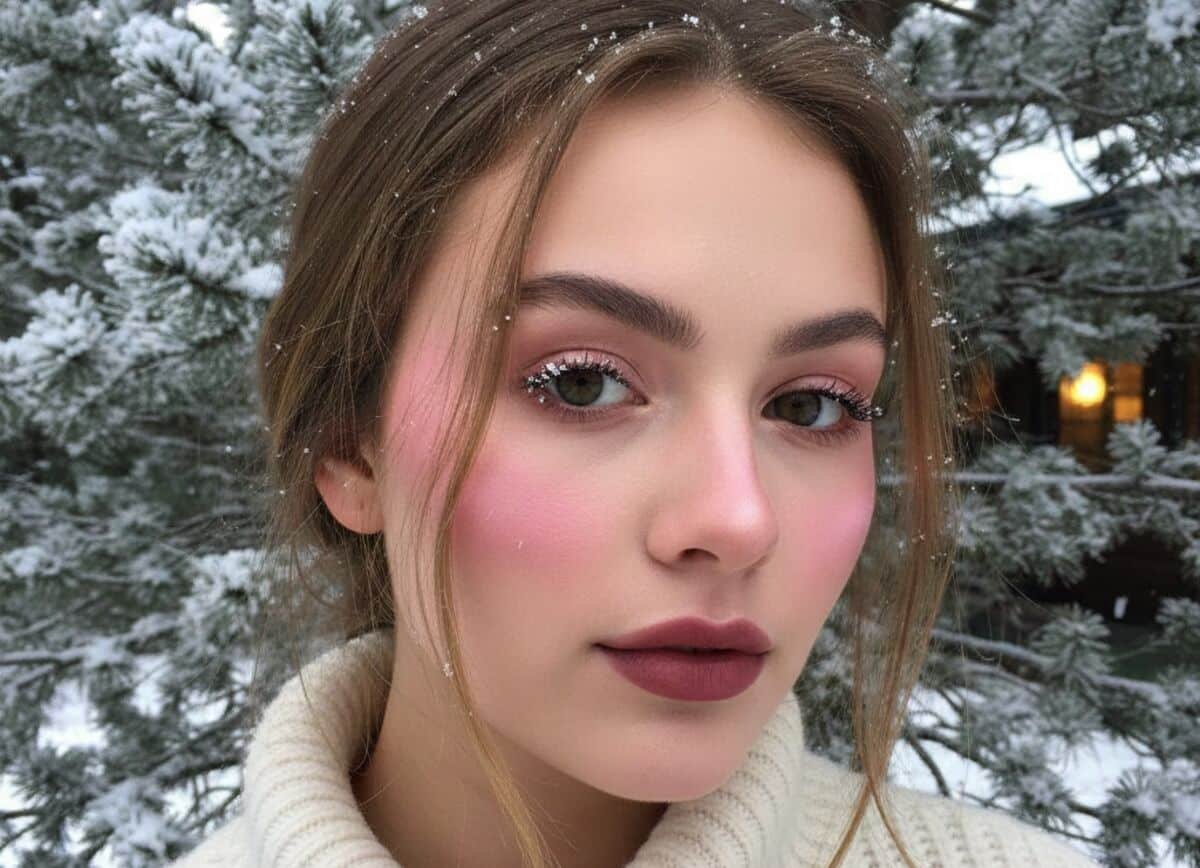 a cool-toned cream or liquid blush—think baby pinks or a soft, slightly muted berry. Cream formulas are ideal because they melt seamlessly into the skin, preventing any harsh edges.